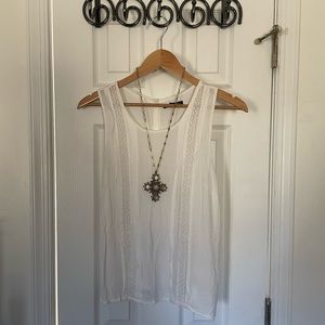 Retro AEO White Panel Sleeveless Button Blouse